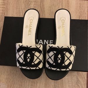 Chanel ss2020 beaded mule sandals